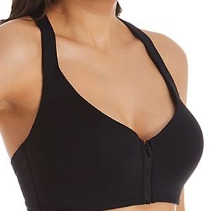 Coco Reef Classic Solids Genus X Racer Black Bikini Swim Top Plus Size 40D